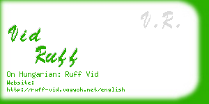 vid ruff business card